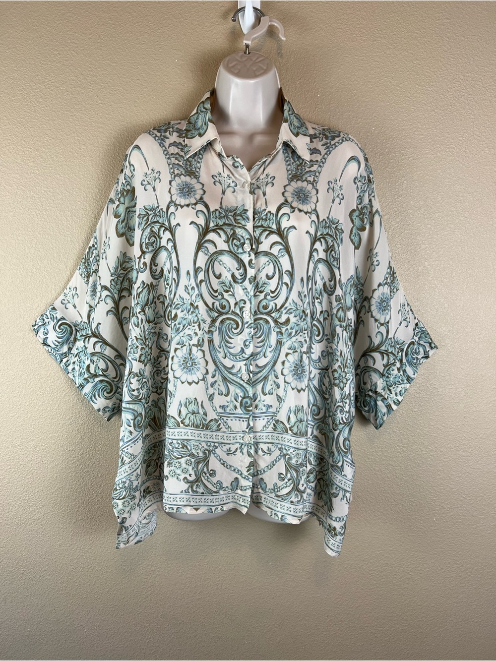 Parker floral boxy short sleeve blouse